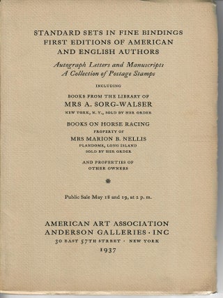 Item #32793 Catalogue 4330: Standard Sets in Fine Bindings, First Editions of American and...