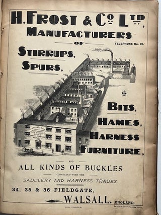 Manufacturers of Stirrups, Spurs, Bits, Hames, Harness Furniture, and All Kinds of Buckles Connected with the Saddlery and Harness Trades