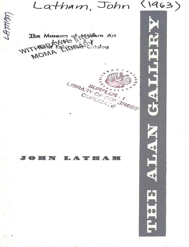 Item #33071 John Latham; Noit and Skoob. Lawrence Alloway.