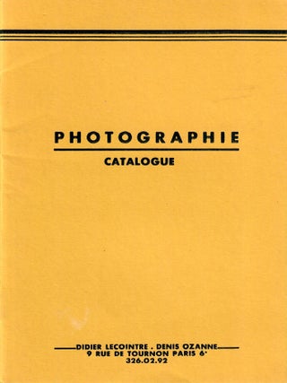 Photographie Catalogue. Didier Lecointre, Denis Ozanne.
